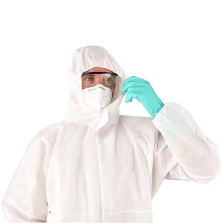 Breathabe disposable coveralls with hood details show