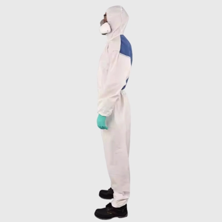 Economic disposable protective coverall Side display