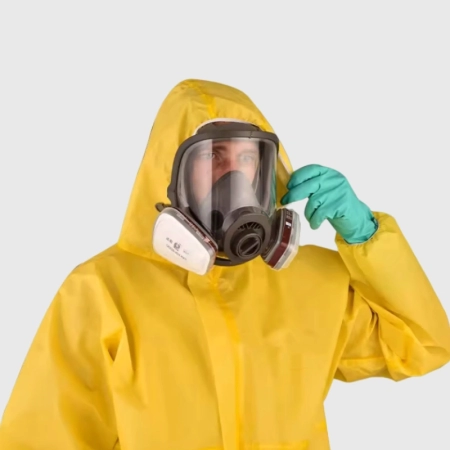 HDPE Disposable chemical protective suit face