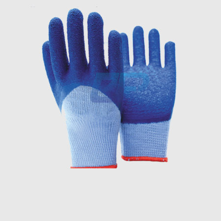 10 Gauge Blue Latex Half Coated Gloves
