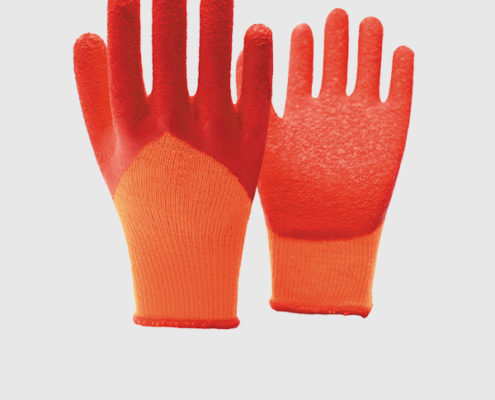 10 Gauge Wine Red Latex Half Coated Gloves