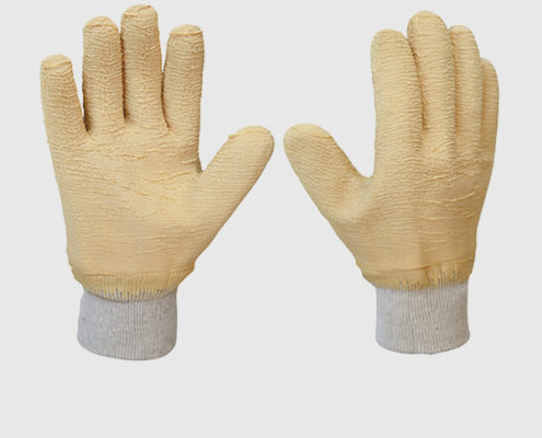 Orange Latex Fully Coated Knit Wrist Jersey Gloves