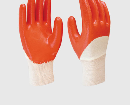 Nitrile Heavy Coated Gloves Knite Wrist