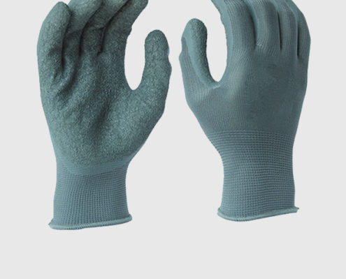 13 Gauge Grey Latex Coated Gloves with Grey Polyester Shell