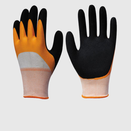 Double Layers Latex Sandy Coated Gloves