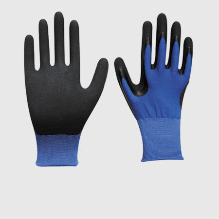 Black Sandy Nitrile Coated Safety Gloves