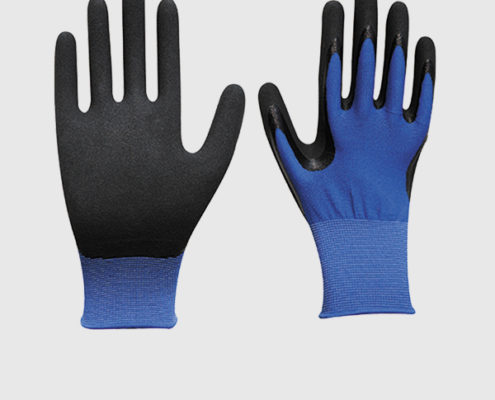 Black Sandy Nitrile Coated Safety Gloves