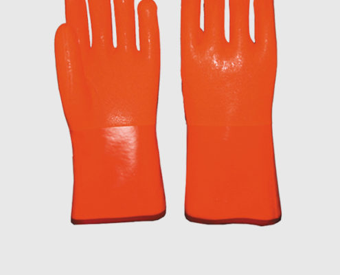 Orange PVC Coated Foam Gloves