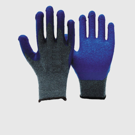 10 Gauge Blue Latex Coated Work Gloves with Recycle Yarn