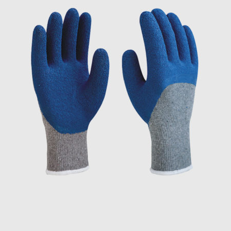 10 Gauge Blue Latex Half Coated Work Gloves With Recycle Yarn