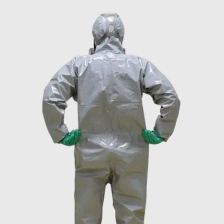 disposable chemical protective coveralls back