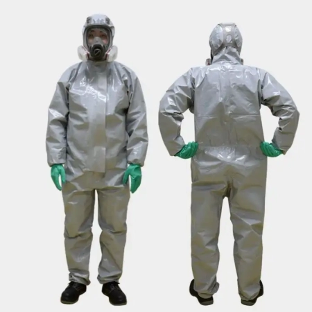 disposable chemical protective coveralls front and back