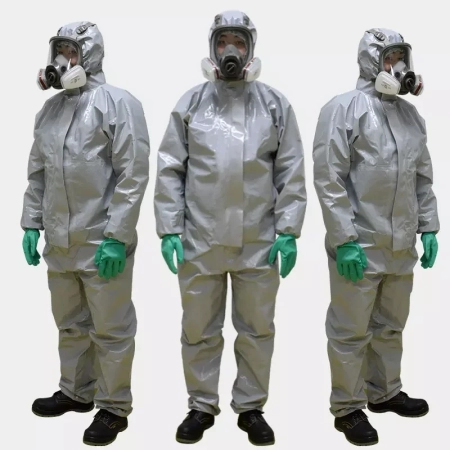 disposable chemical protective coveralls show